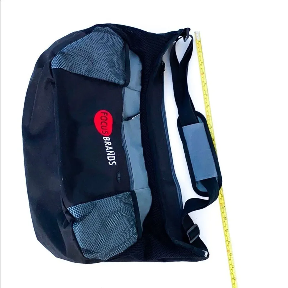 Focus Brands Gray Black Duffle Gym Travel Bag